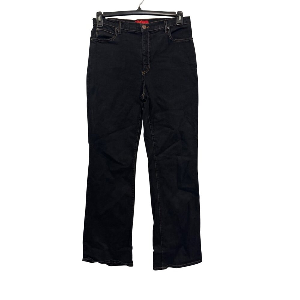 NYDJ Black Straight Leg Jeans Womens Size 10 Stretch Cotton Blend Classic Fit